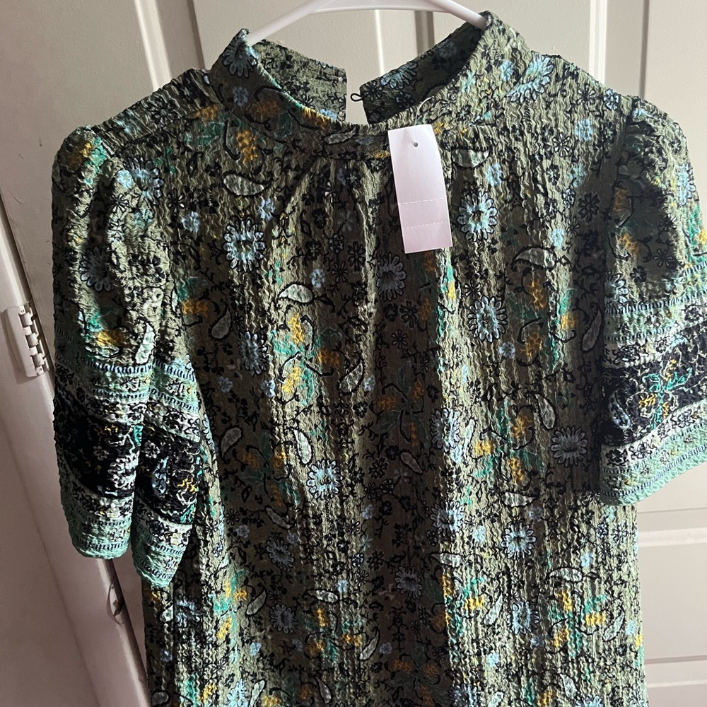 LOFT Green Floral Blouse